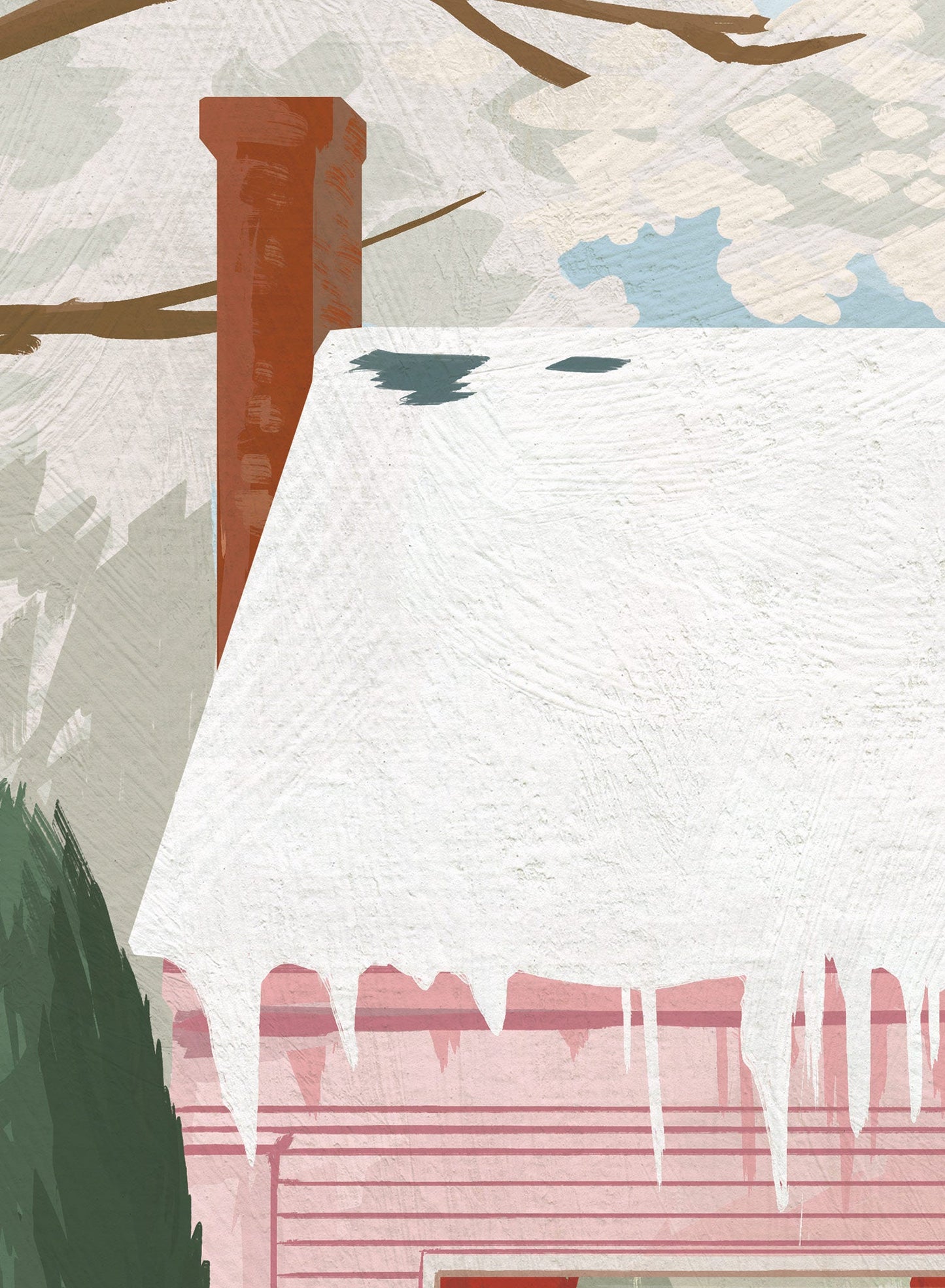 Cozy Pink Cottage, Poster